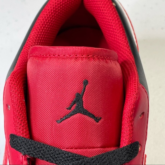 Air Jordan 1 Low Bred Mens Size 10 Sneakers Shoes Red & Black Color - Picture 9 of 11